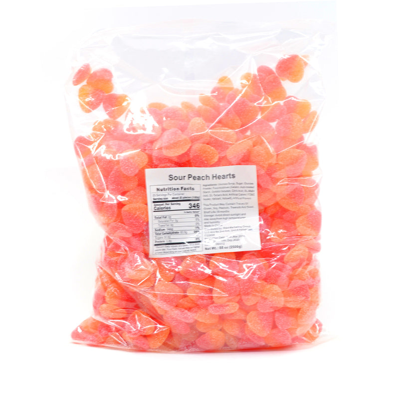 Bulk sour peach hearts